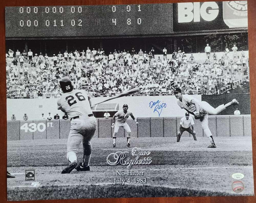 Dave Righetti JSA Coa Signed 16x20 Photo Poster painting 1983 No Hitter Autograph