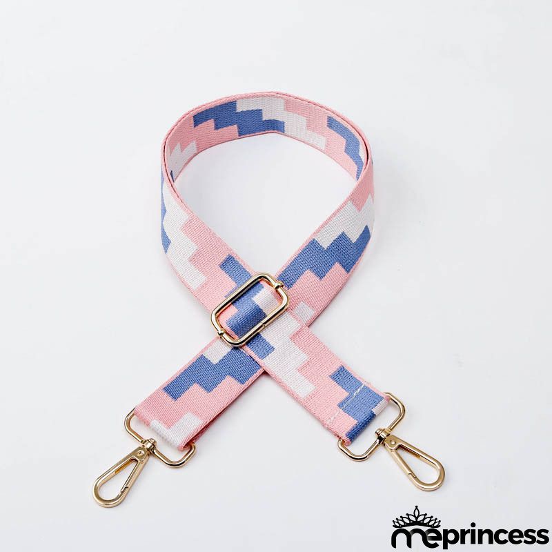 Women Fashion Color Block Adjustable Decompression Replacement Long Strap Bag Accessories