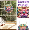 (18.5cm)DIY Acrylic Jigsaw Puzzle Window Hanging with Hanging Chain DIY Stained Glass Decoration Round Window Puzzle Decor for DIY Craft Project (Mandala)
