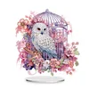  5D DIY Special Shape Diamond Painting Desk Ornament Flower Cage Birds Decor Kit