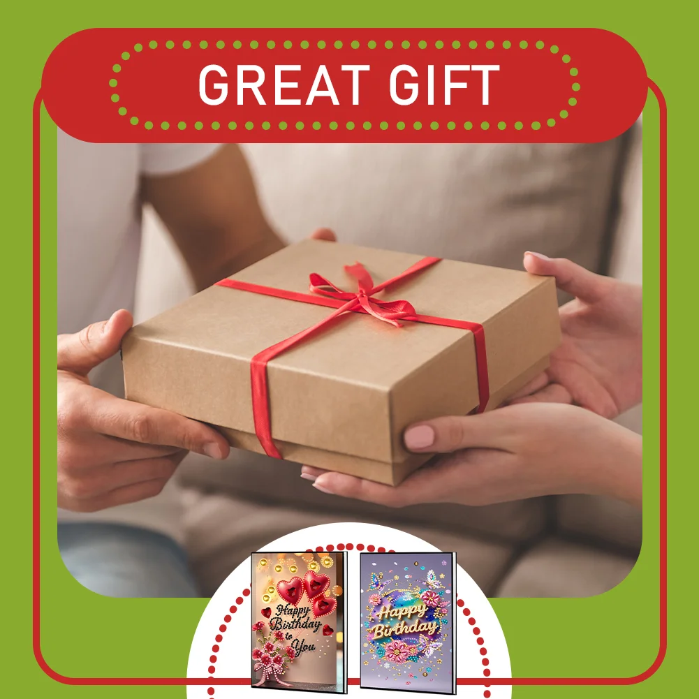 2pcs 50-Page A5 Flowers and Text Diamond Painting Notebook for Adults Gift