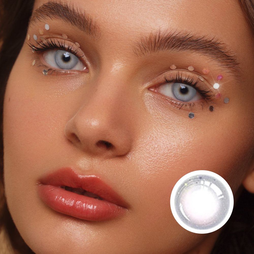 NEBULALENS Starry Gray Purple Yearly Prescription Colored Contact Lenses NEBULALENS