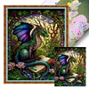 (Stamped/Counted) Pterosaur Reading - 14CT Cross Stitch 45*55cm/17.72*21.65in
