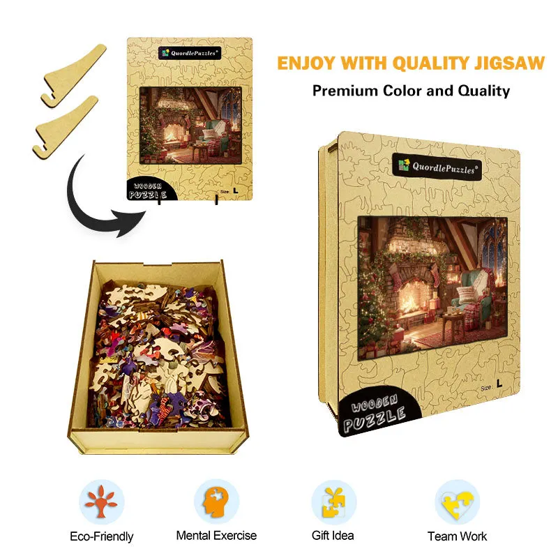 Christmas Hearth Wooden Jigsaw Puzzle