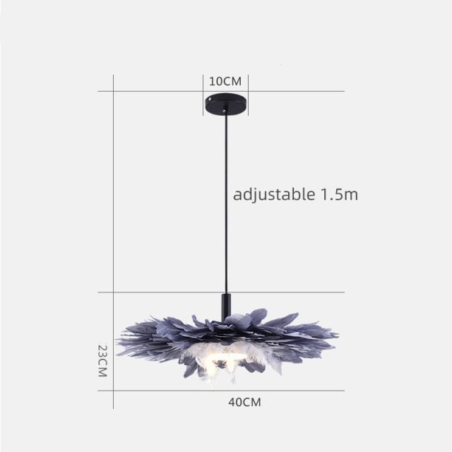 Mordern Feather Chandelier Pendant Lamps Nordic Creative Fashion Romantic Lights Goose Feather Ceiling Lamp Bedroom Dining Room