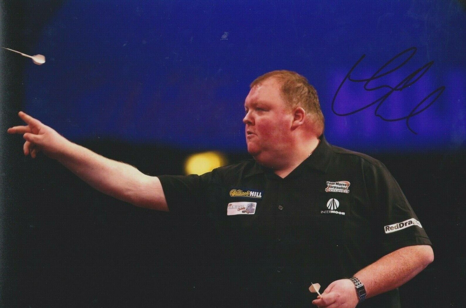 John Henderson **HAND SIGNED** 8x12 Photo Poster painting ~ Darts ~ AUTOGRAPHED