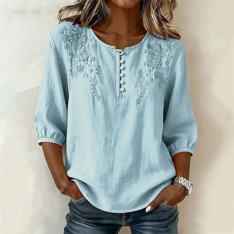 Women's Floral Art Printed Casual Shirt