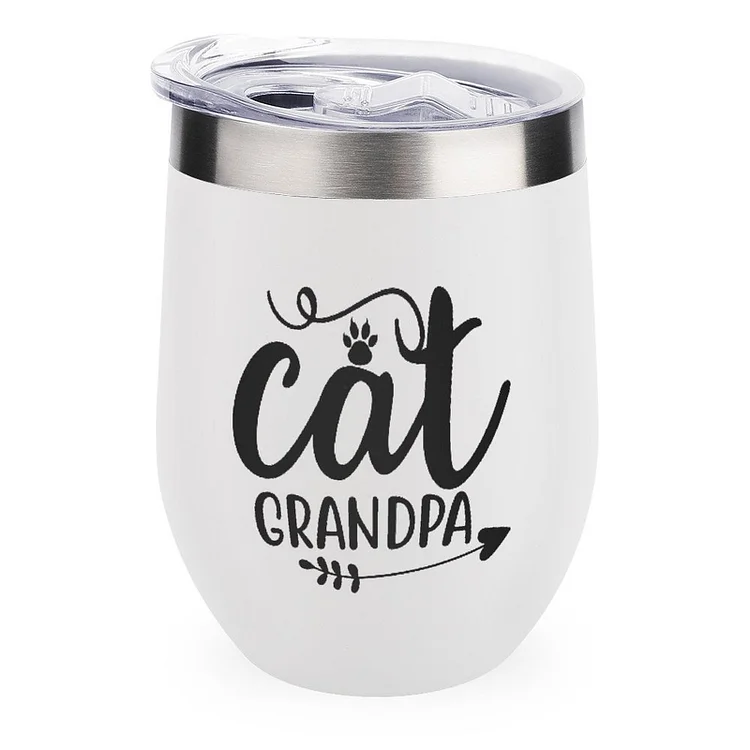 Cat Grandpa 12033816 Stainless Steel Insulated Cup Traval Mugs - Heather Prints Shirts