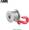 AMK 1/10 Scale Accessories 25T Steering Gear Servo Winch Wheel Steel Wire Rope Drum with Tow Hook for RC Crawler Car TRX4 TRX6 Axial SCX10 Wraith D90 Tamiya CC01