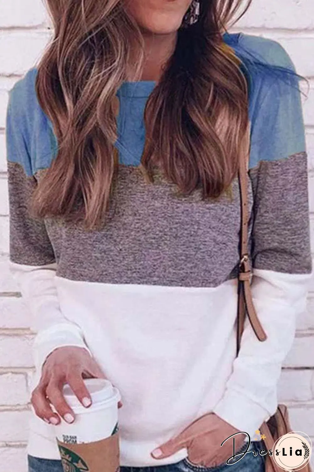 Work Daily Solid Patchwork O Neck Mid Waist Sweaters(5 Colors)