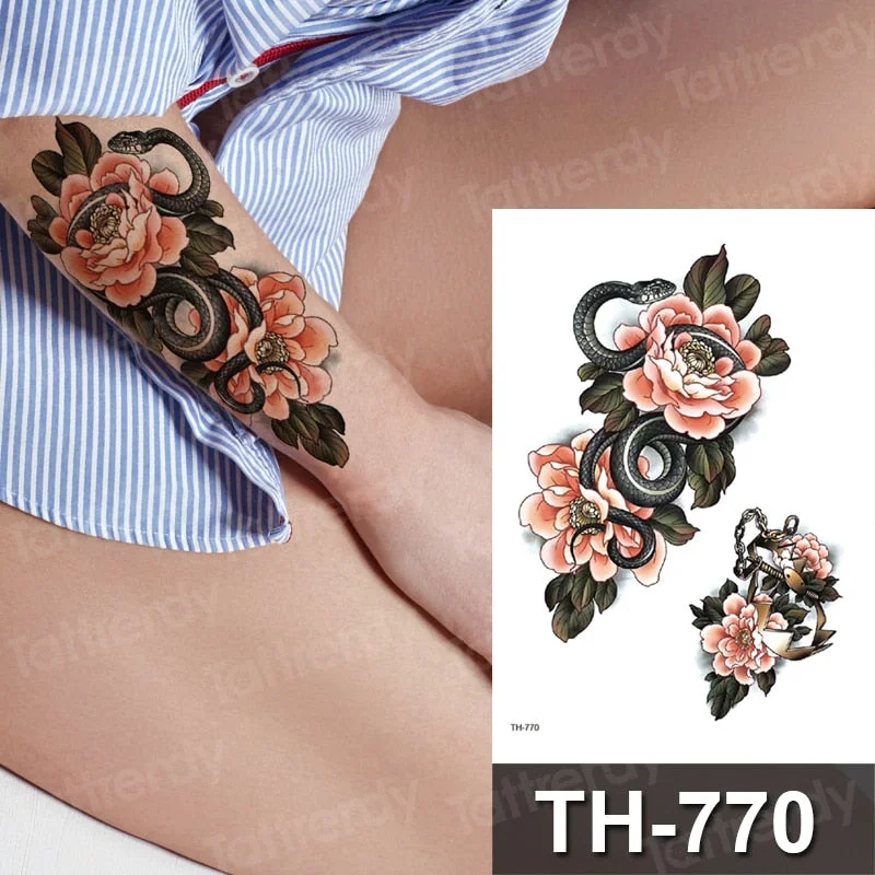 sexy temporary tattoo flower swallow fish tattoo watercolor stretch flower tattoo designs animals waterproof tatoo fake body art