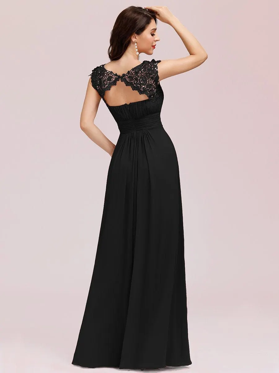 Sophisticated Lace Detail Evening Gown