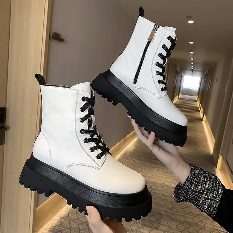 Short Boots Women's 2020 New winter Solid Color women shoes Thin Single women Boots Breathable Platform Increased