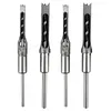 4PCS Square Hole Drill Bits 6.4/8/9.5/10/12.7mm for Precise Woodworking