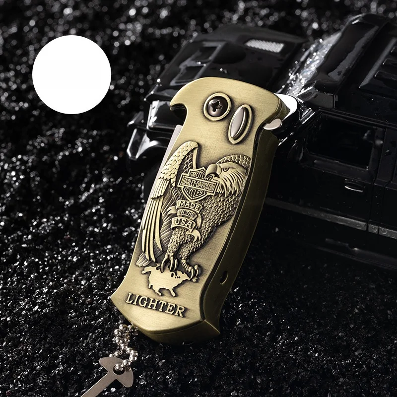 Knife-equipped windproof refillable lighter