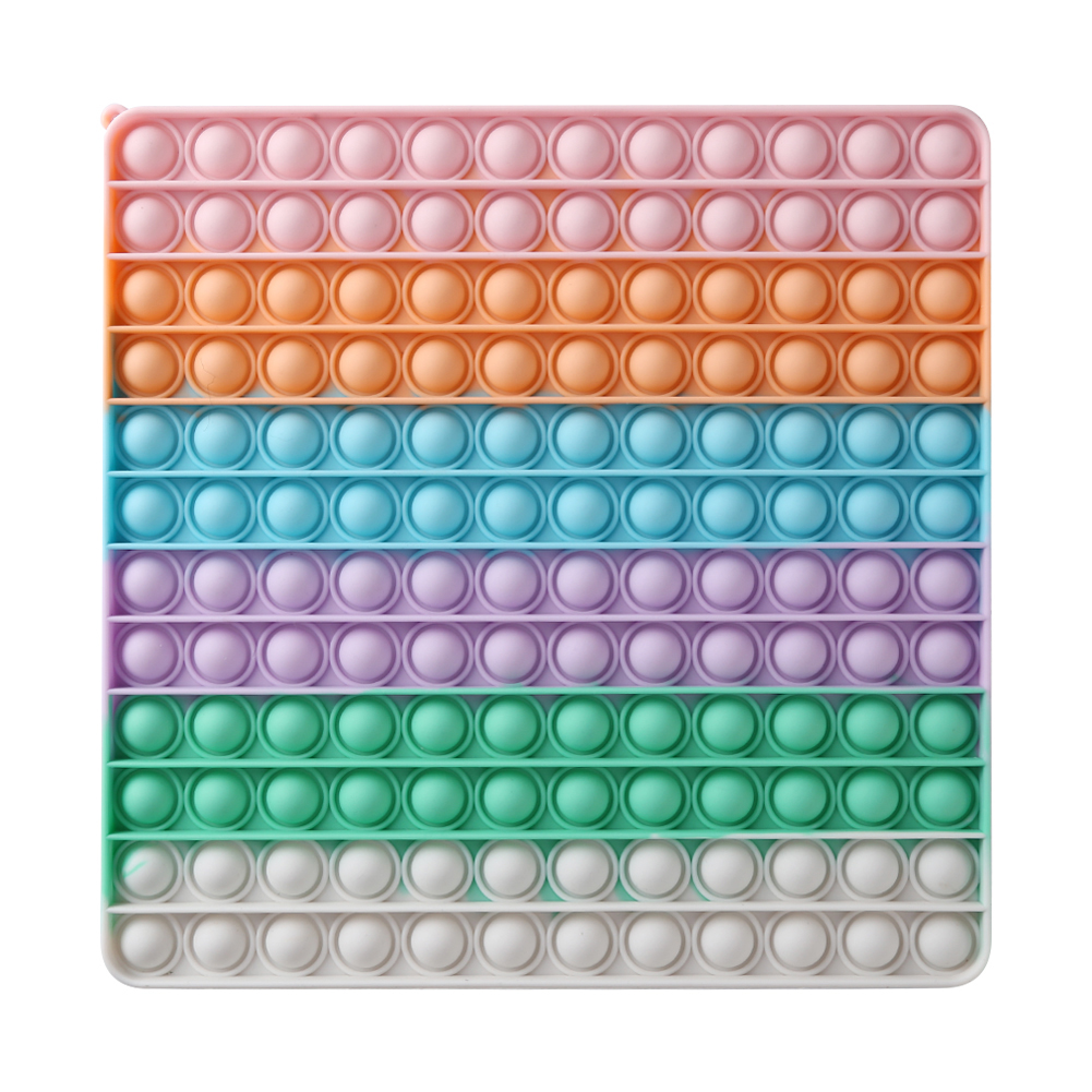 

Large Rainbow Square Luminous Push Bubble Sensory Autism Anti Stress Toy, 501 Original