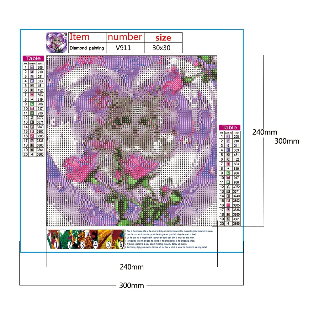 Diamond Painting - Full Round Drill - Love Cat(30*30cm)