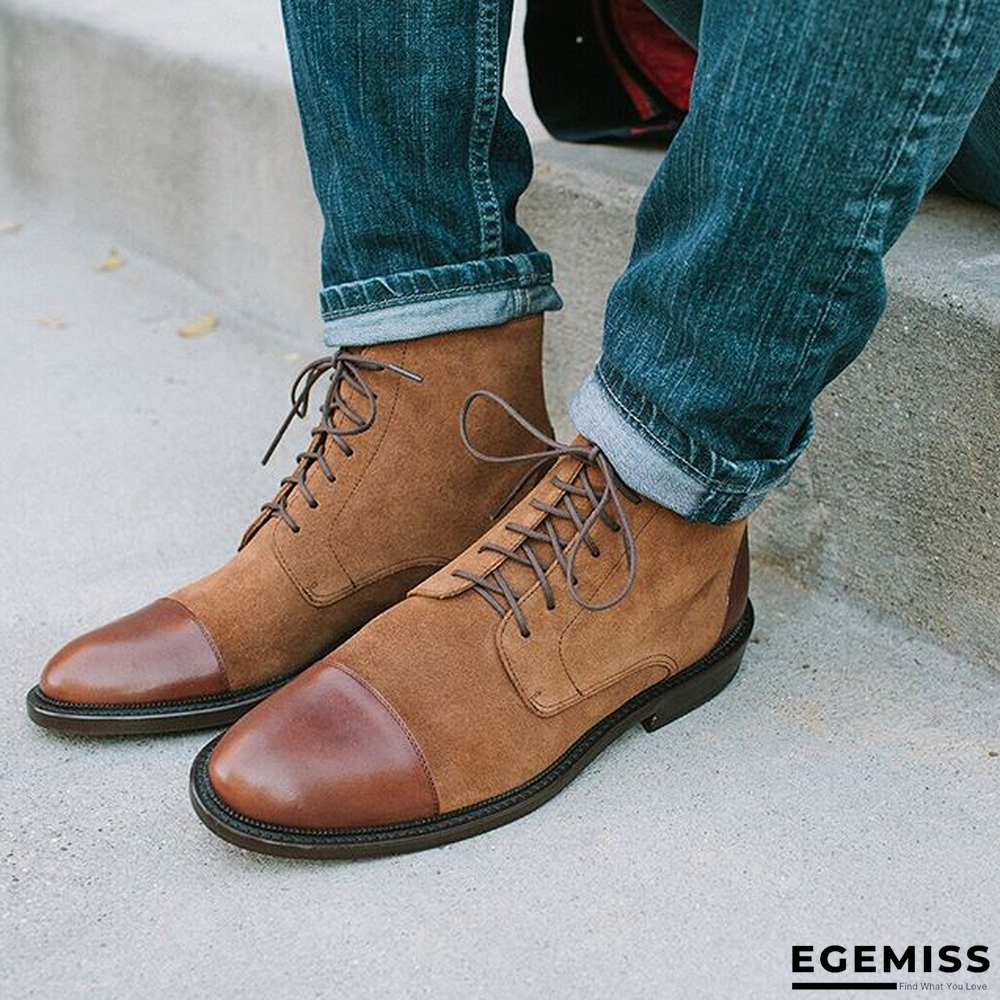 Hot Sale Handmade Color Stitching Suede Ankle Boots | EGEMISS