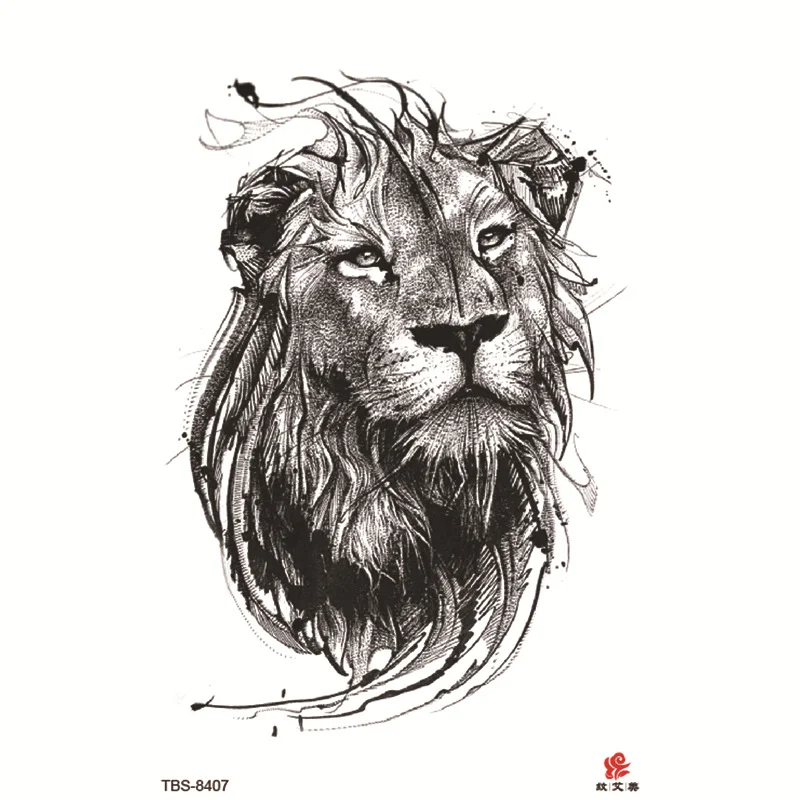 Sdrawing Temporary Tattoo Sticker Forest Lion Tiger Flash Tattoos Women Skeleton Skull Bodi Art Arm Fake Tatoo Men Body Woman