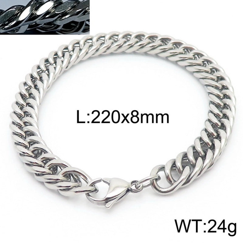 Minimalist Solid Color Titanium Steel Chain Unisex Bracelets
