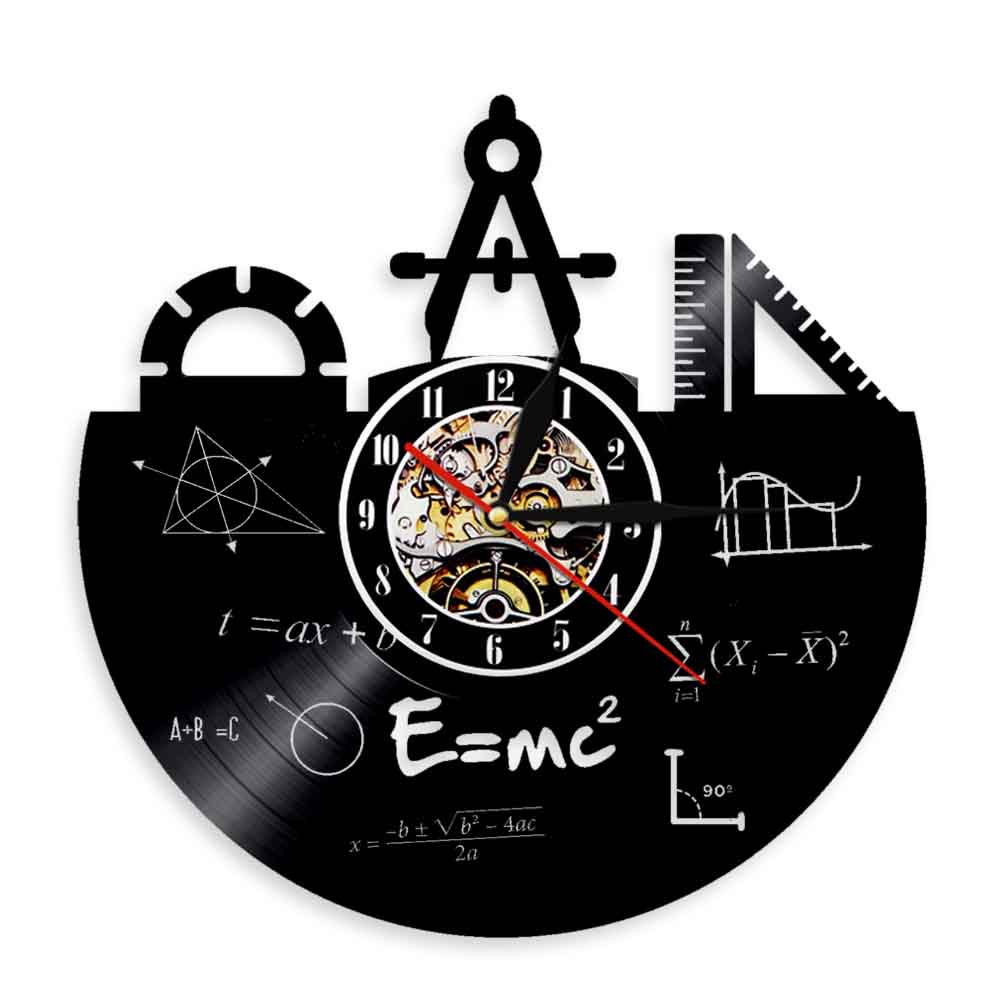 

Physics Phenomena E=mc2 Famous Equation - Vinyl Record Wall Clock - Without LED, 501 Original