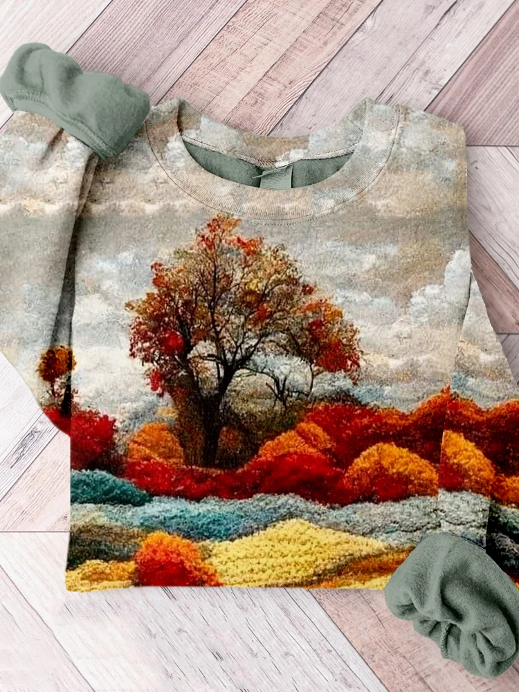 Comstylish Gorgeous Landscape Wooly Art Comfy Sweatshirt