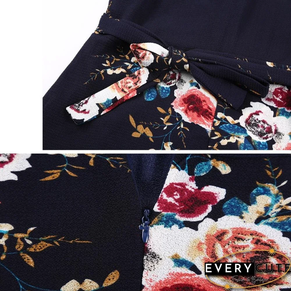 Deep V Neck Casual Jumpsuits Rompers Floral Jumpsuits for Women Sleeveless pantalon femme