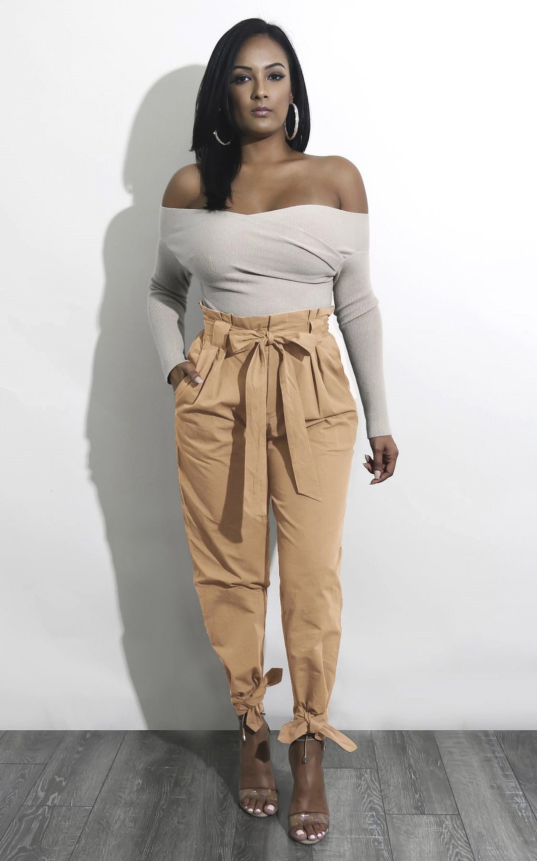 High Waist With Straps Loose All-matching Casual Pants Belted-