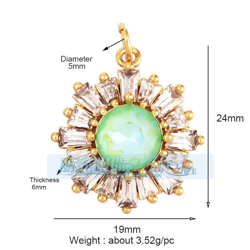 1 Piece Copper Geometric Heart Shape Snowflake Pendant Jewelry Accessories