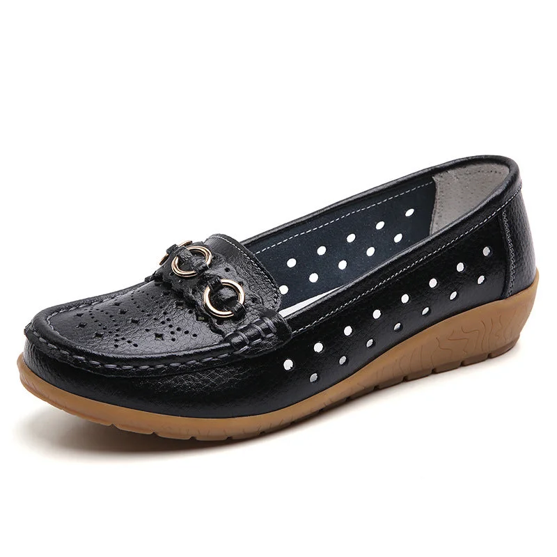 Women's Soft Sole Wide Breathable Waterproof Lightweight Walking Flat Loafer Shoes