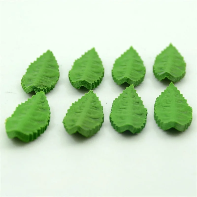 200pcs 6CM Artificial Silk Green Leaves Flower For Wedding Garland Decoration Christmas Rose Leaf Decorative Fake Flower