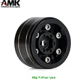 AMK 4Pcs TRX4M Brass Wheel Weights 7mm Hex Hub 1.0 Beadlock Wheels Rim for 1/18 RC Crawler 1/24 Scales Axial SCX24 Upgrades