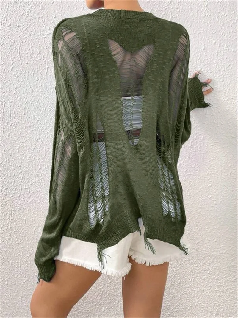 Athvotar Athvotar And Summer New Loose Hooks Hole Hollow Design Beggar Sweater