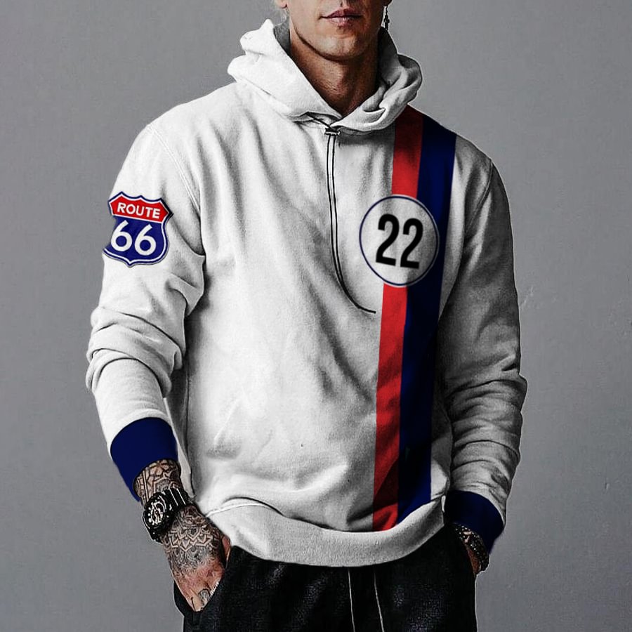 Men's Retro Casual Route 66 Hoodie