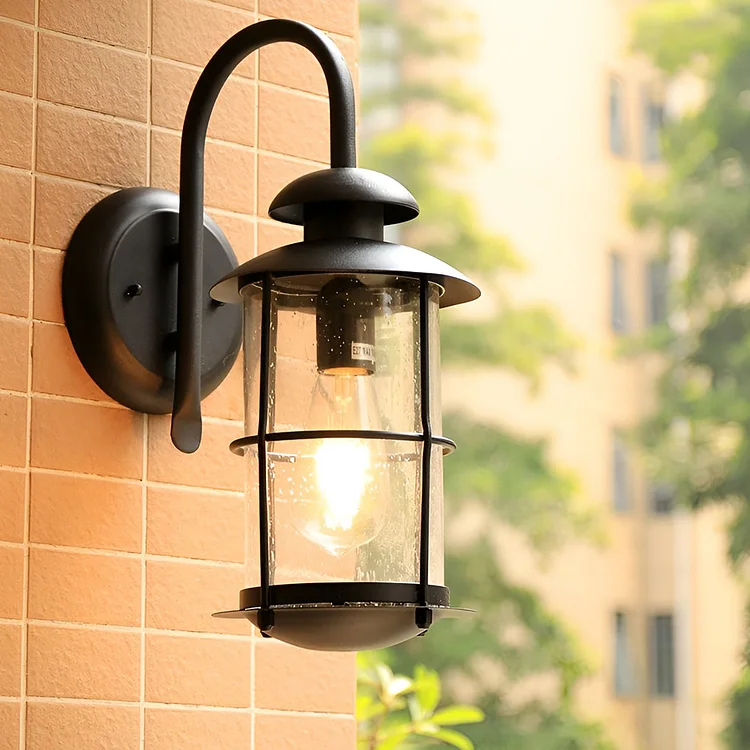 Creative Glass Waterproof LED Black Modern Plug in Wall Sconce Lighting - Appledas