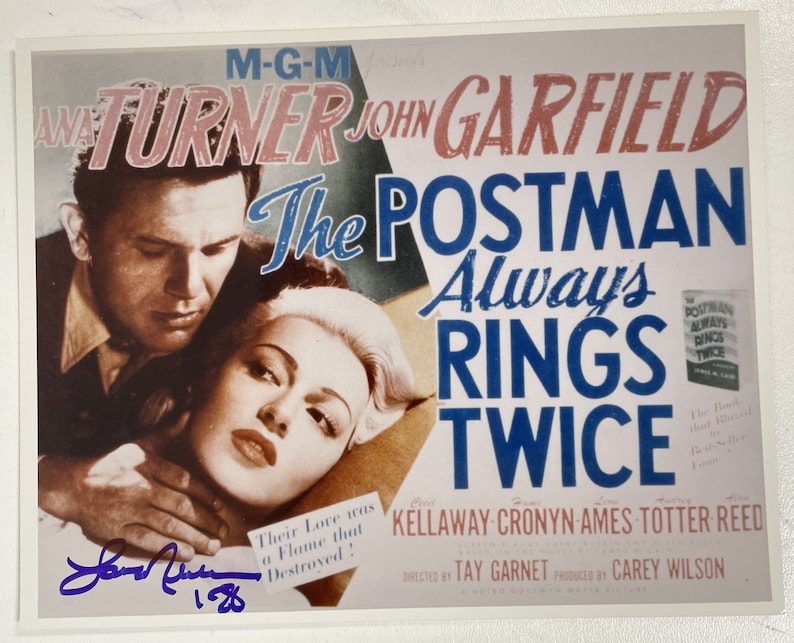 Lana Turner (d. 1995) Signed Autographed The Postman Always Rings Twice