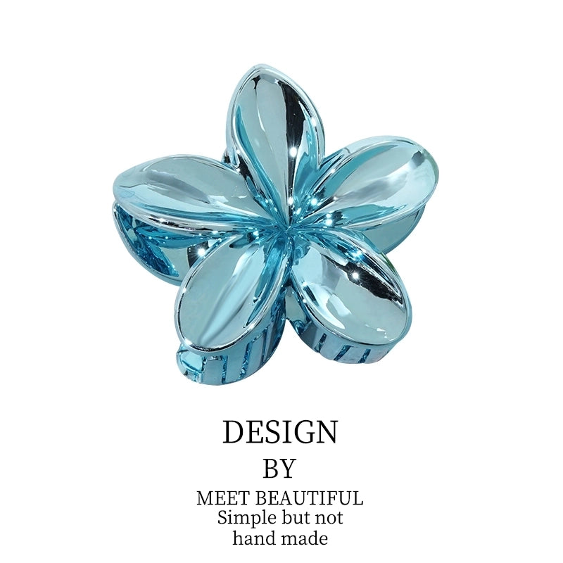 Europe And America Metal Feeling Plumeria Rubra Grip Holiday Hot Selling Glossy Flowers Hair Jaw Clip Grip Updo Shark Clip Hair Accessories