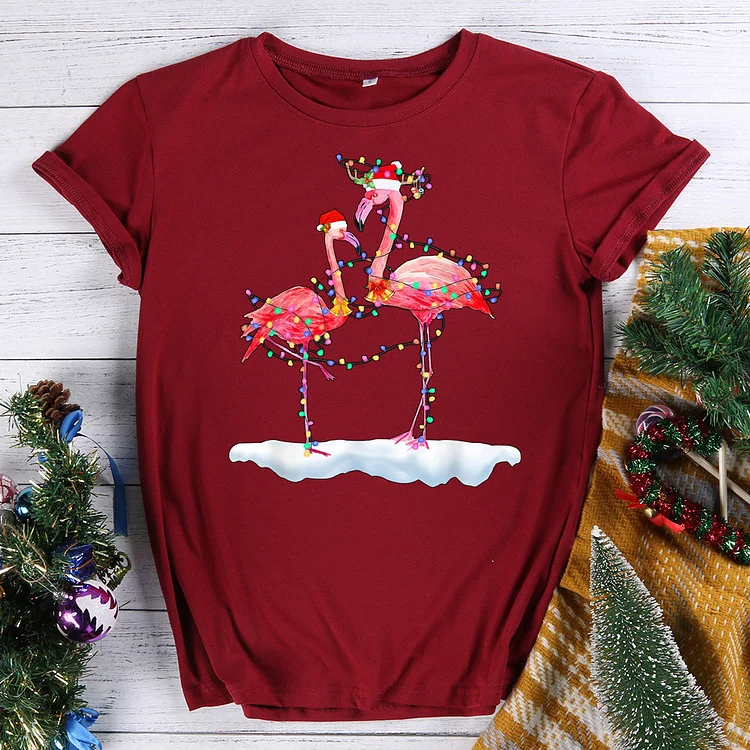 Flamingo christmas t shirt