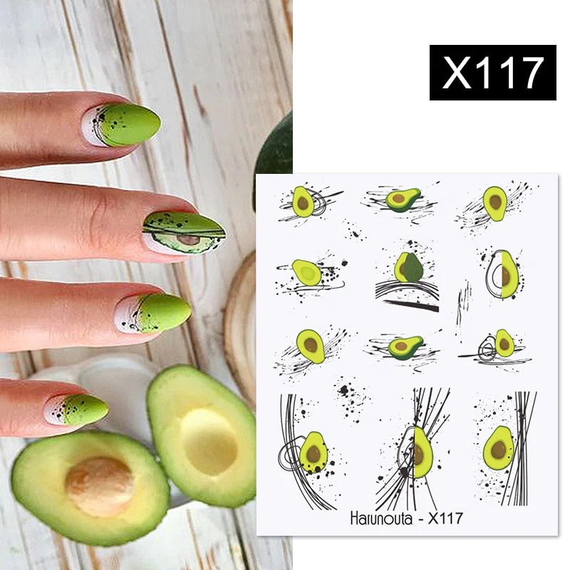 1PC Colorful Leaves Nail Water Decals Colorful Flower Leaf Water Transfer Sliders Nail Stickers For Nails Manicures Nail Wraps-Nail Inspo