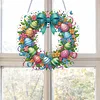 Easter 2D Flat DIY Hanging Diamond Art Ornament Home Window Pendant (Egg Wreath)