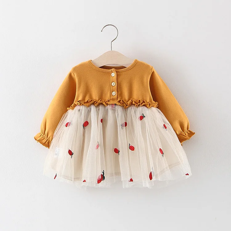 Baby Girl Embroidered Pineapple Tulle Dress