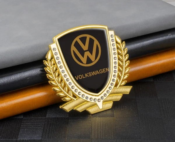 3D Car Side Logo With Diamond Ear Metal Body Sticker