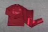 2023/2024 Manchester United Half-Pull Training Suit Purplish red Football Shirt 1:1 Thai Quality Set perfectftball