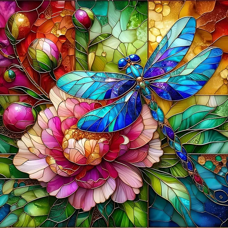 Butterfly Dragonfly - Full Round Drill Diamond Painting - 30*30CM(Canvas)