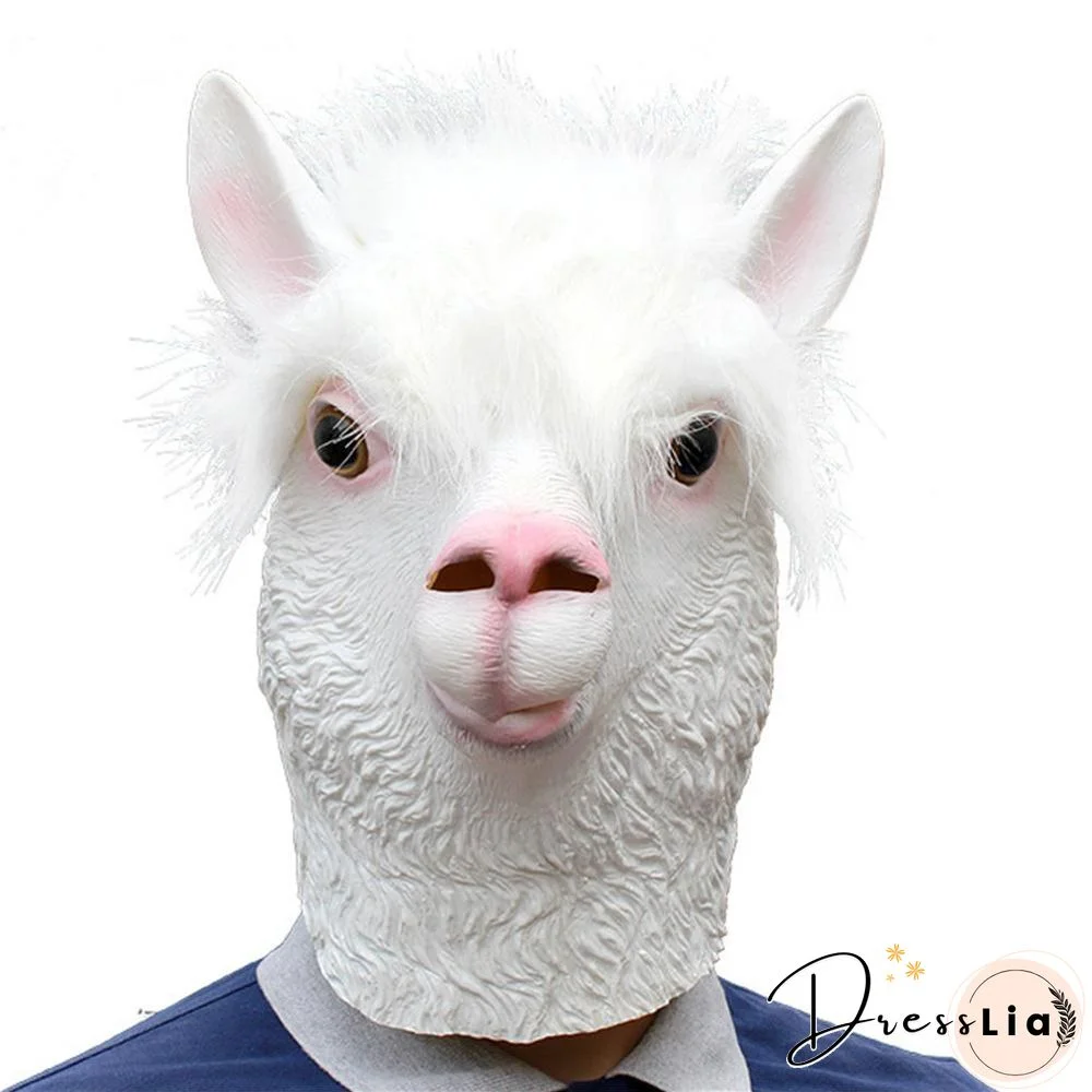 Halloween Alpaca Mask Halloween Animal Party Full Head Mask