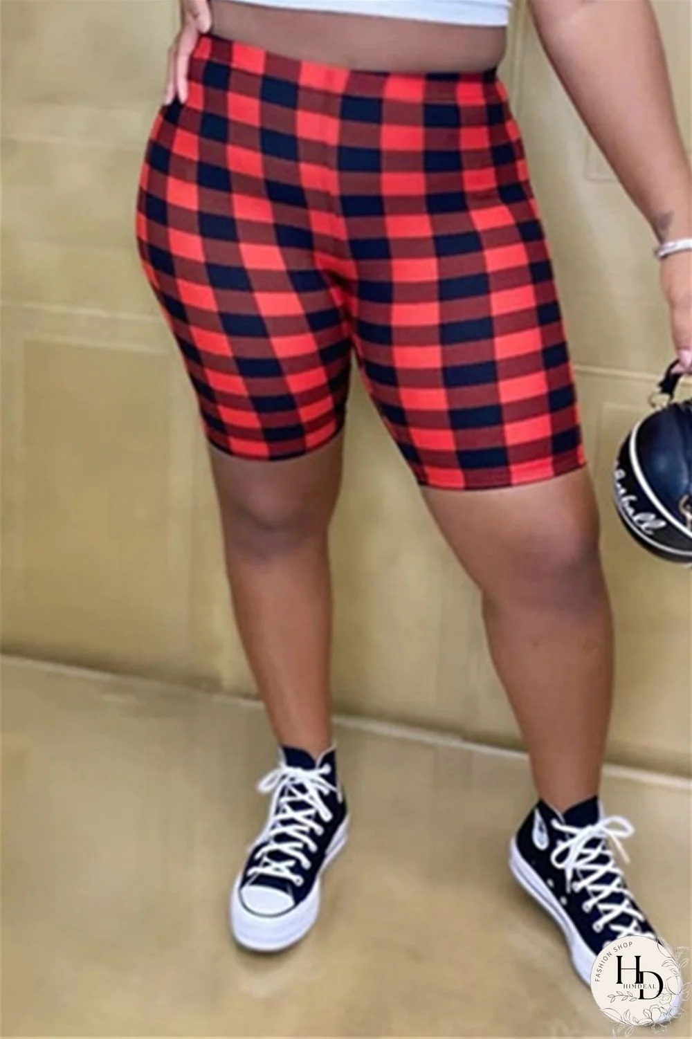 Black Purple Fashion Casual Print Basic Asymmetrical Regular High Waist Shorts