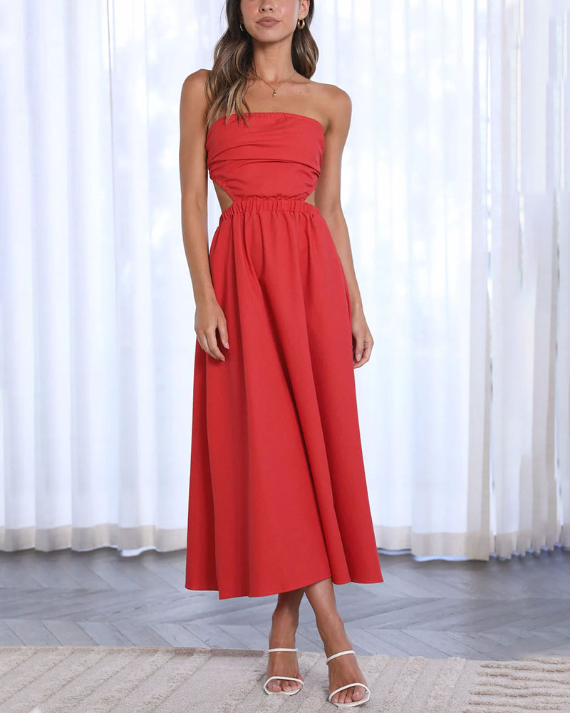 Rotimia Off shoulder sexy wrap bust dress