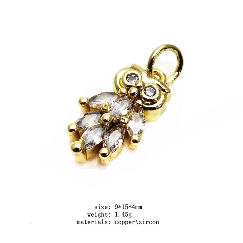 1 Piece Copper Zircon Rabbit Star Moon Pendant