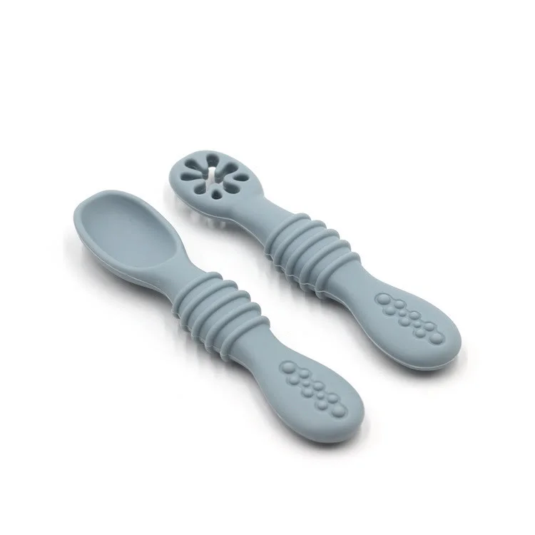 Baby Silicone  Learning Spoon Fork Tableware