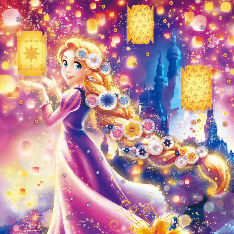 Disney Princess Rapunzel Beauty And The Beast Bel Elsa Mermaid 40*40CM(Canvas) Full Round Drill Diamond Painting gbfke
